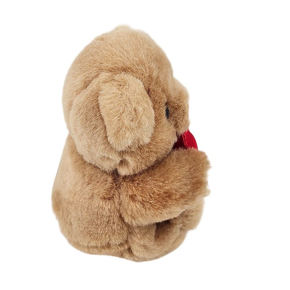 Russ Berrie Teddy Bear Plush Red SatinHeart 6 in Polyester Fiber Vintage - Picture 4 of 9